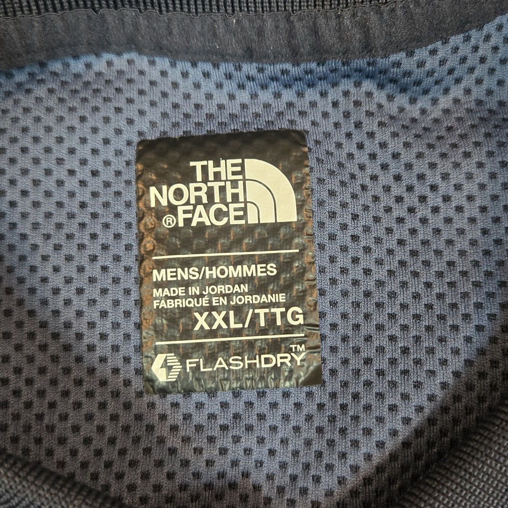 The North Face Polo Shirt‎ Mens 2XL Blue FlashDry Performance Golf Athletic Snap - Picture 6 of 10